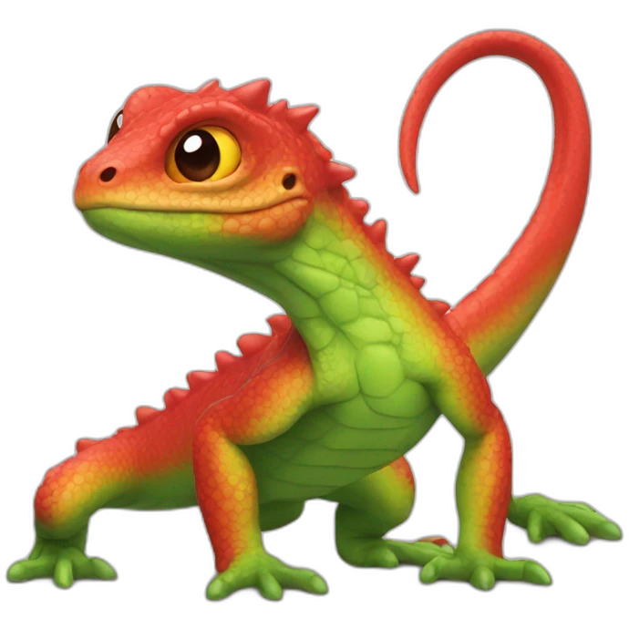 toy red figurine lizard monster cute cartoon emoji