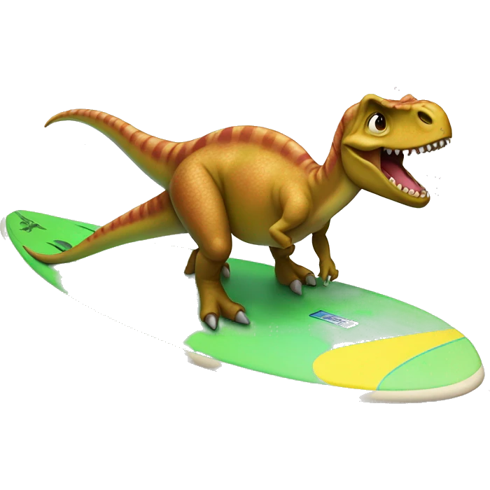 dinosaur on surfboard  emoji