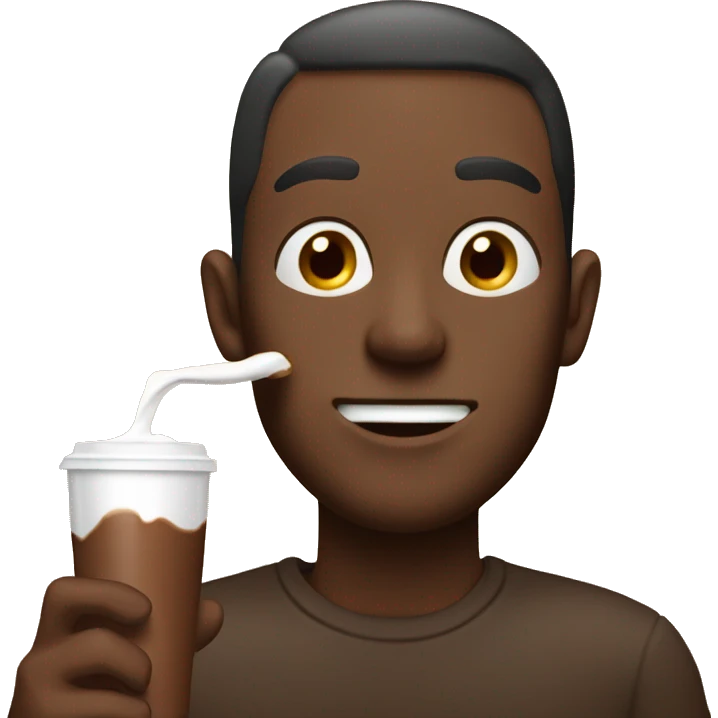 Man eating chocomilk emoji