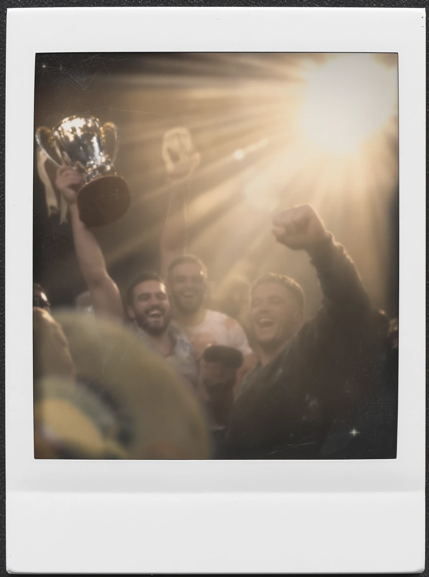 team celebrating with trophy emoji