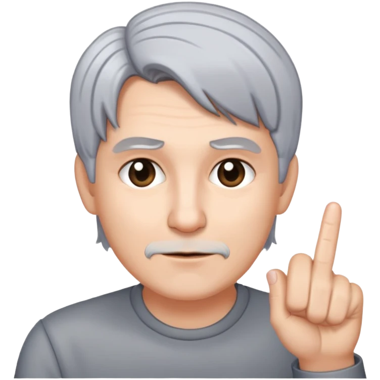 Me flashing my middle finger with grey hair emoji