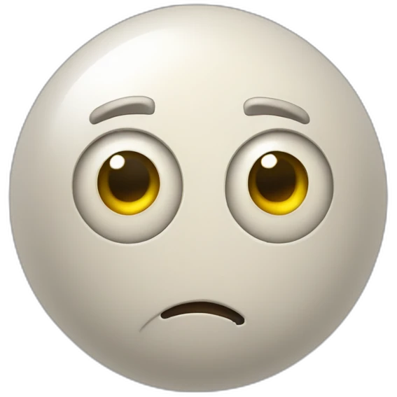3d sphere with a cartoon elderly target Stray skin texture with unequaled eyes emoji