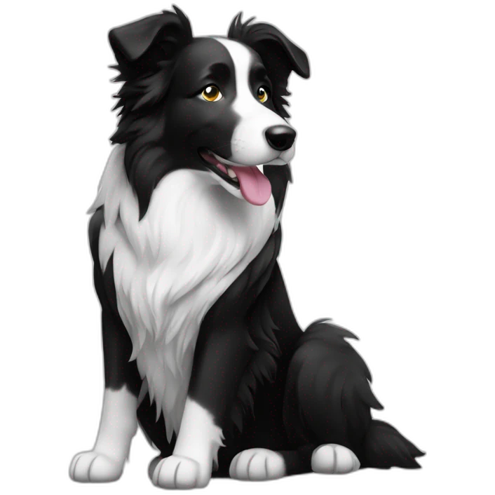Border Collie black and white princess emoji