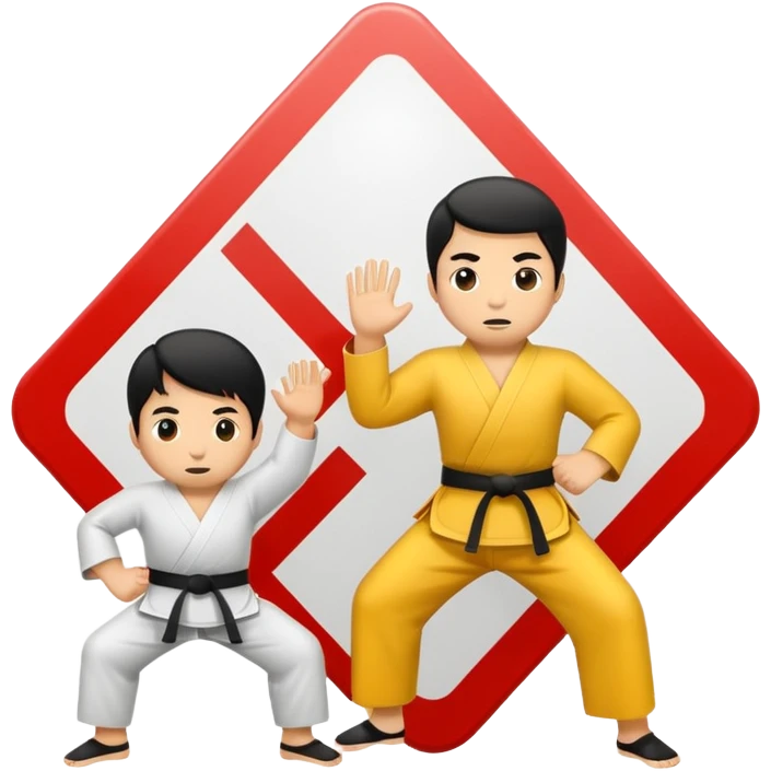 traffic sign style emoji of no martial arts allowed emoji