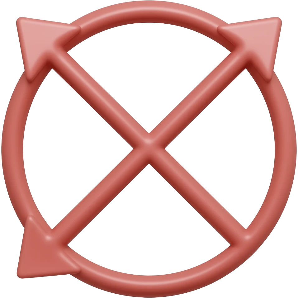 Light Red circle with X arrow on end points of X emoji