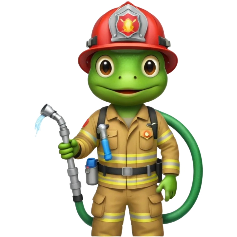 Firefighter frog emoji
