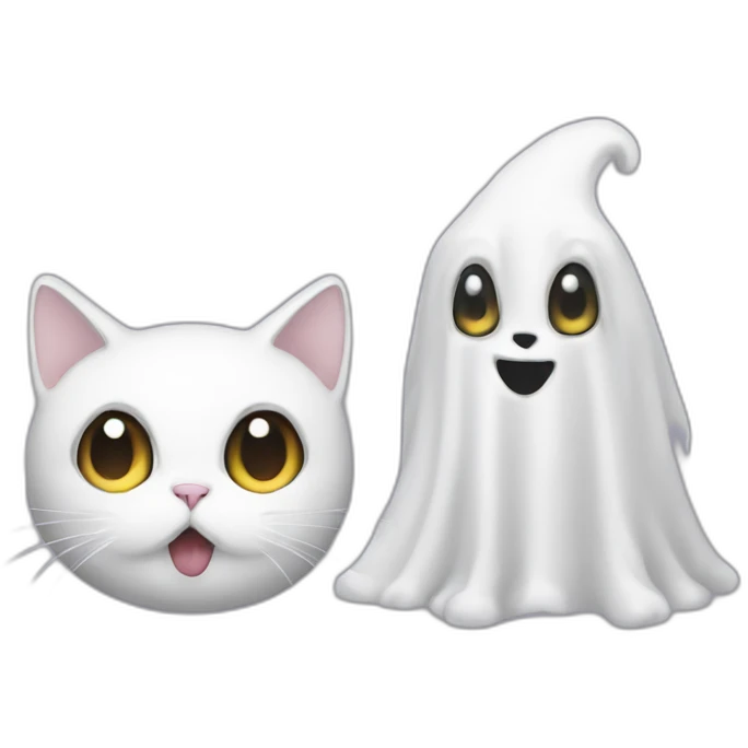 cat and ghost emoji
