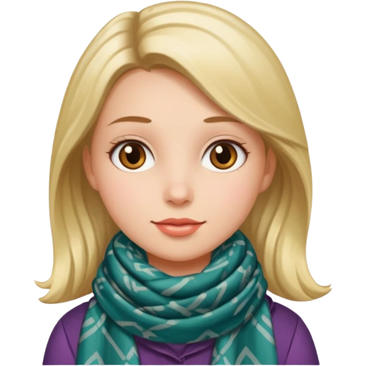 Une fille qui porte une foulare sans détails de visage  emoji