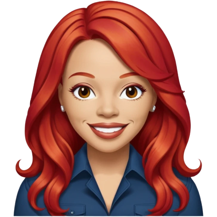 Faith Evans with long red hair emoji