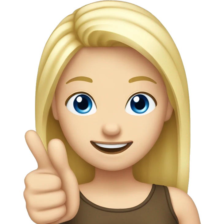 blonde hair blue eyes girl thumbs up  emoji