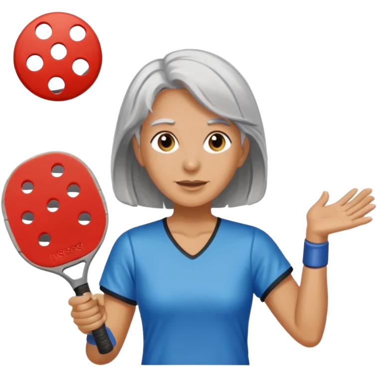 Female gray hair pickleball emoji
