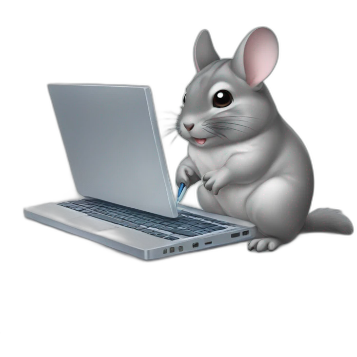 chinchilla working with laptop emoji