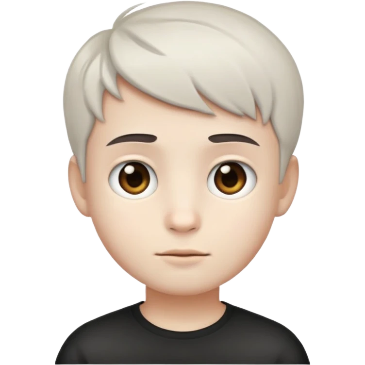 boy emoji with white skin, dark and short hair, dark eyes  emoji