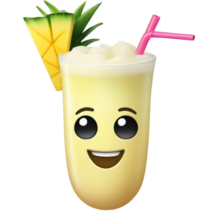 Piña colada with a happy face emoji