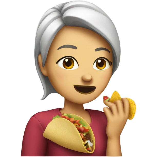 A woman eating a taco  emoji