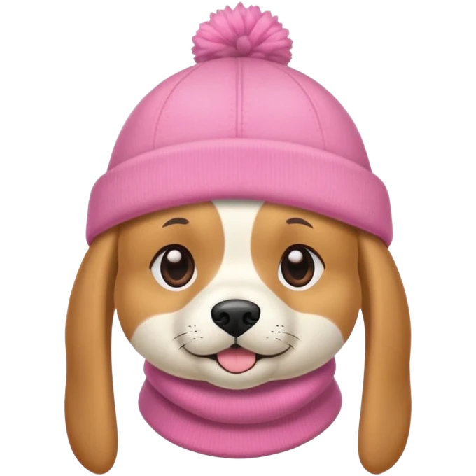 Un pero con un gorro rosa emoji