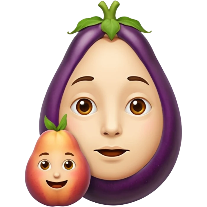 Weird emoji with eggplant and peaches emoji