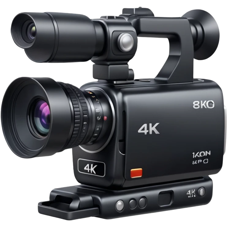 modern video camera with 4K label, clean and vibrant emoji