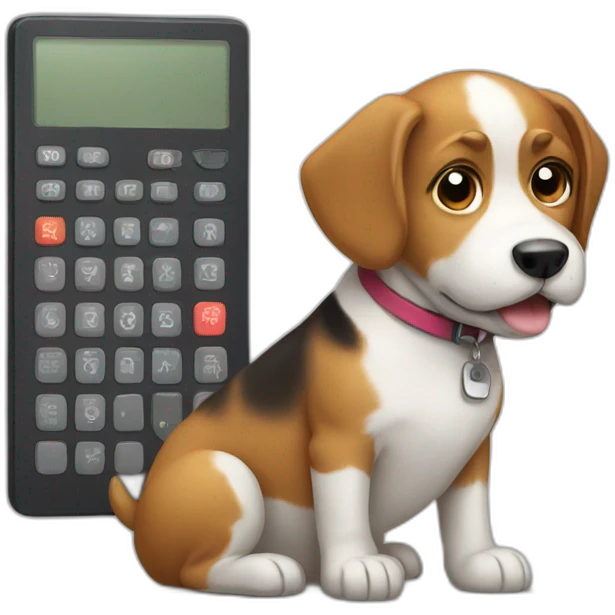 dog with calculator emoji