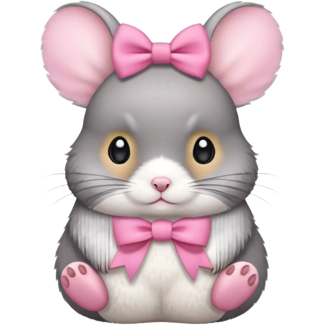 Chinchilla with pink bow emoji