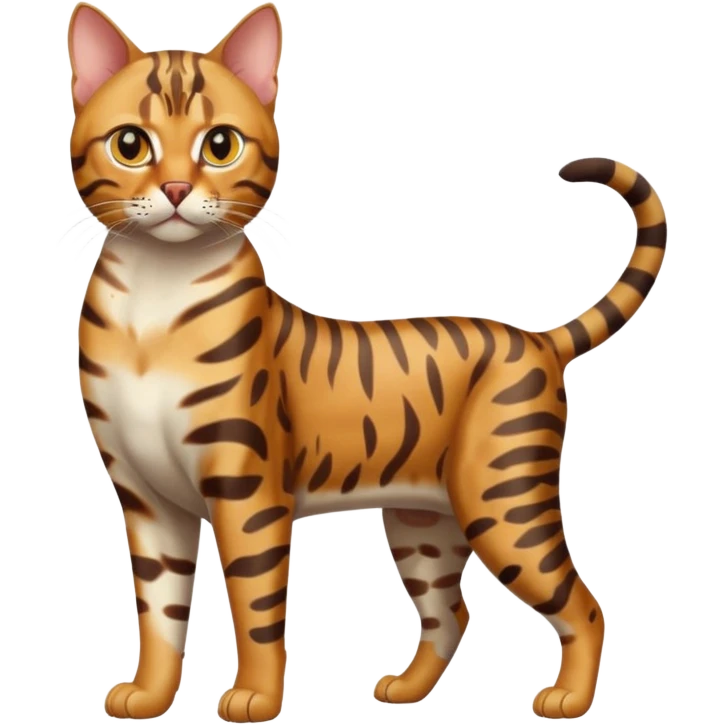 full body of bengal cat, front view emoji