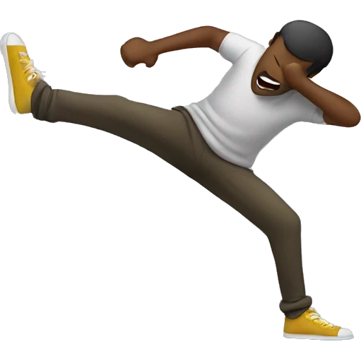 man doing dab emoji