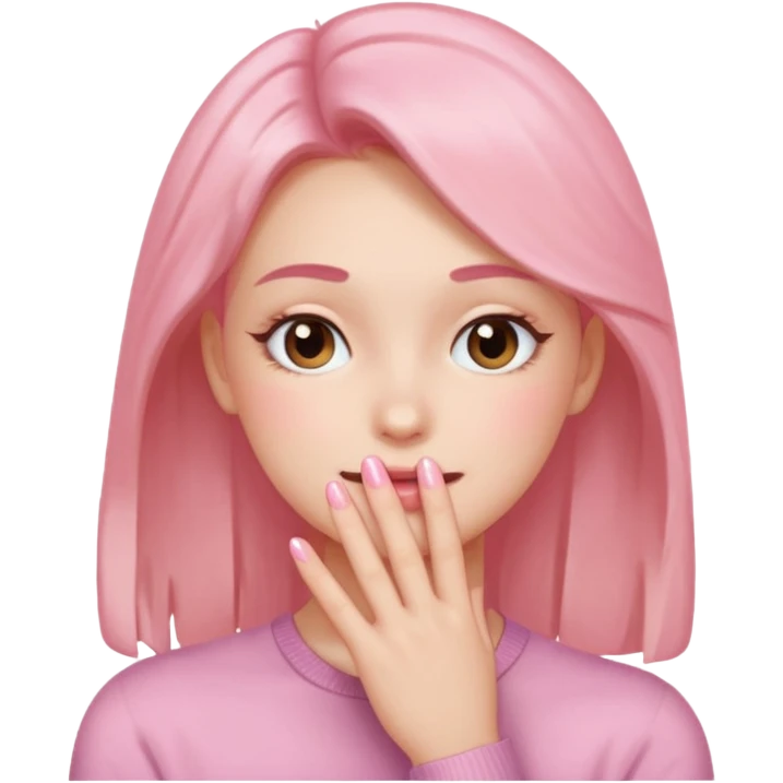 blushing with fingers emoji