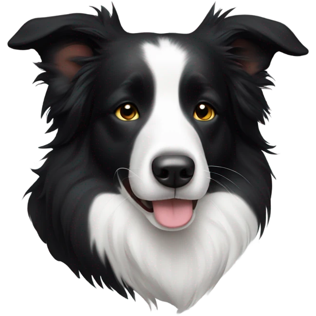 Sleeping black and white border collie emoji