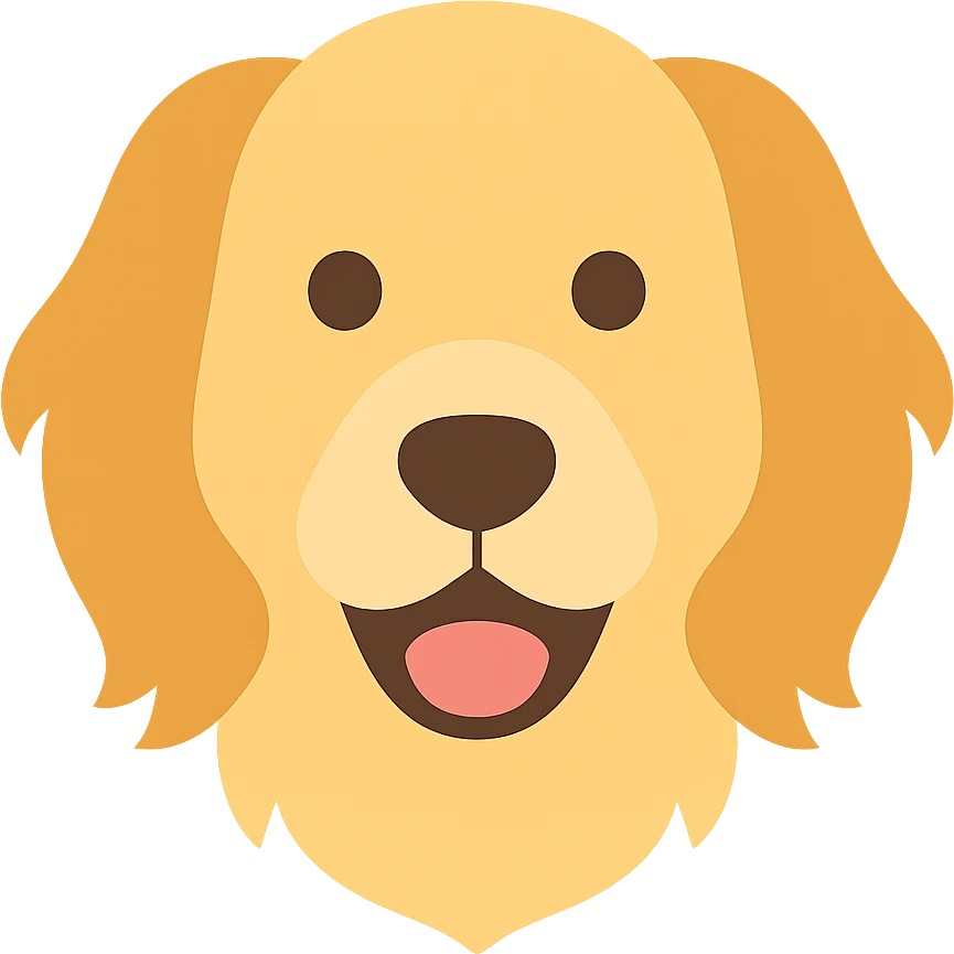 A Springer Spaniel with golden fur, smiling happily emoji