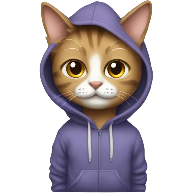 Cat with sweatpants and hoodie emoji