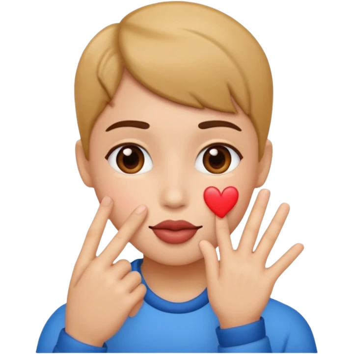 kissie face with hand heart emoji