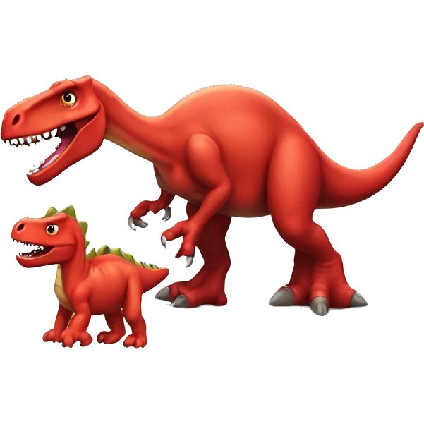 red dinosaur next to canon emoji