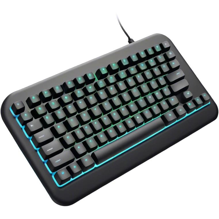 gaming keyboard, glowing rgb keys emoji