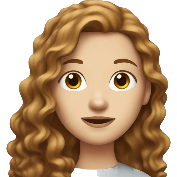White girl with brown wavy hair emoji
