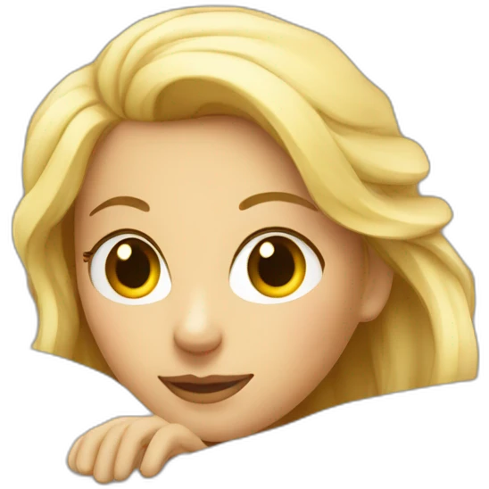 Une femme blonde sur un lit emoji