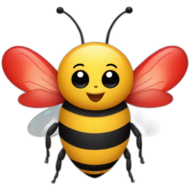 Bee with a red heart emoji