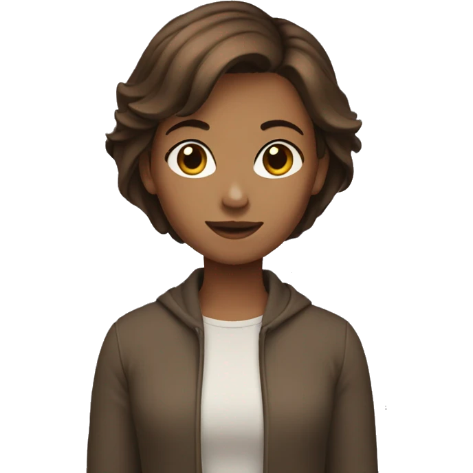 Girl with brown short hair emoji