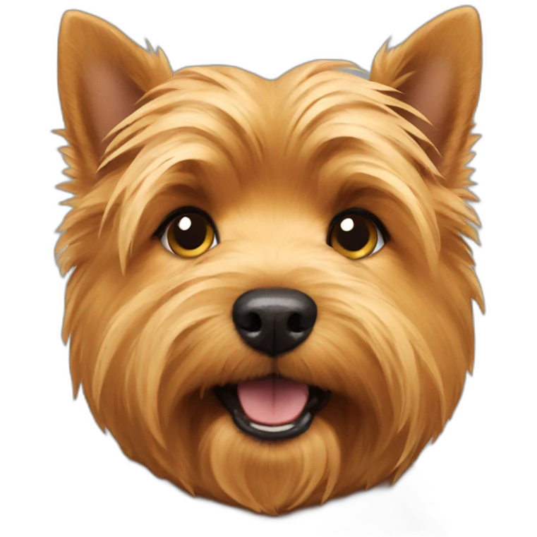 Norwich terrier eating dog food emoji