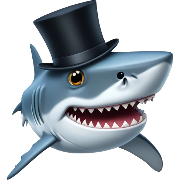 Shark with a top hat emoji