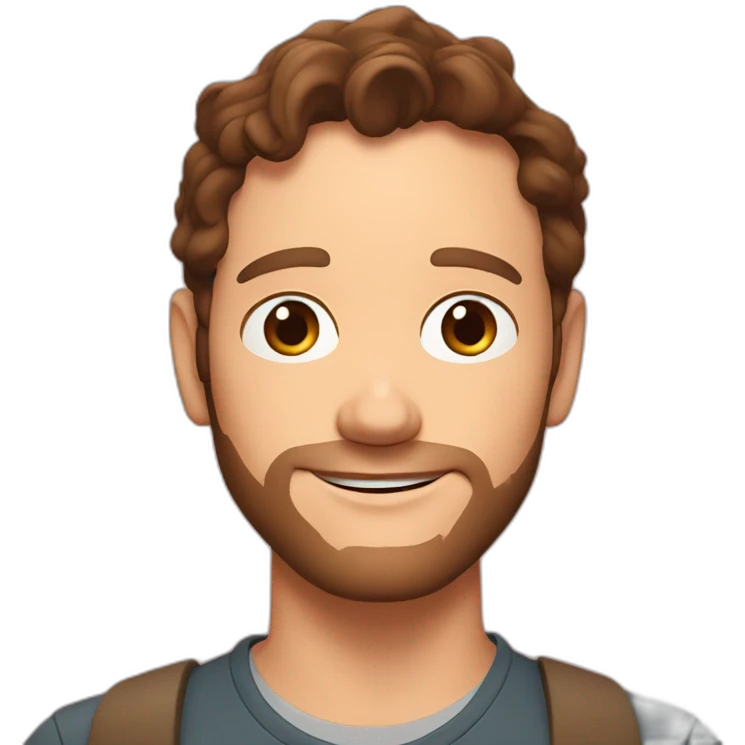 Chris Pratt brunette cartoon emoji