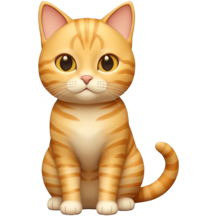 A 3D cartoon golden tabby American Shorthair cat with soft striped fur, warm golden tone, soft shadows, Memoji-style realism. full body or half body. emoji