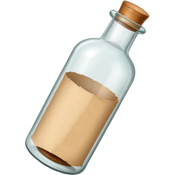 glass bottle with a paper message inside emoji