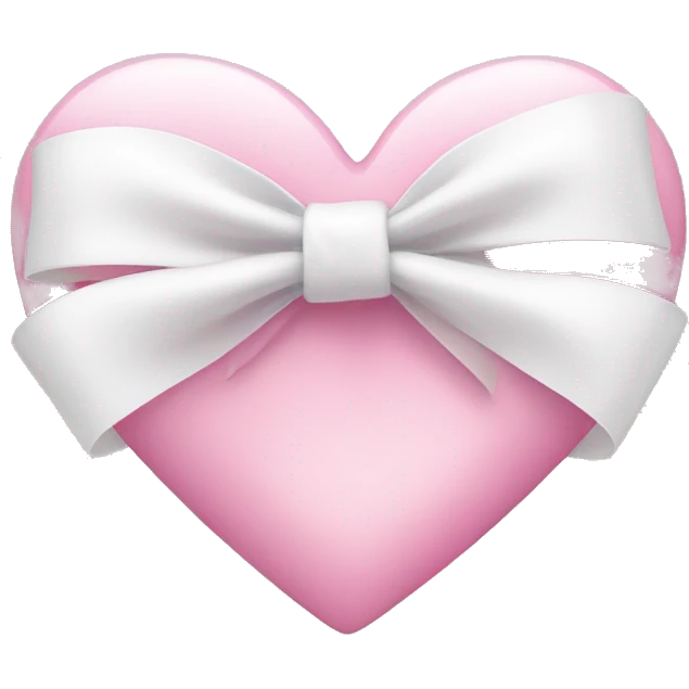 White bow on pink heart  emoji