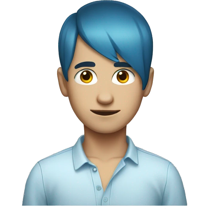 boy with blue hair and receding hairline emoji