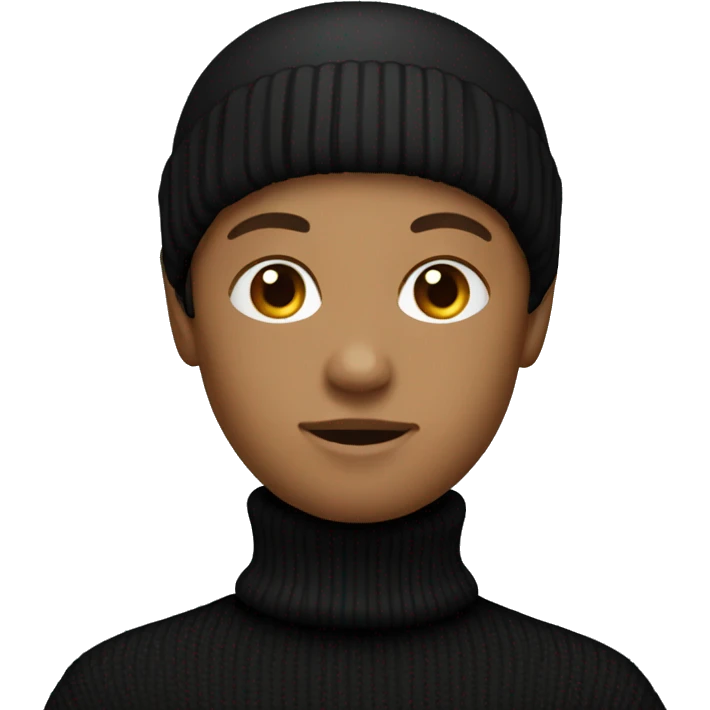 Black turtleneck Jumper clothing  emoji