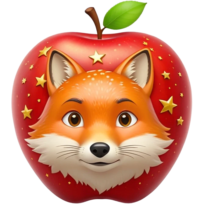 Apple with stars fantastic Mr fox emoji