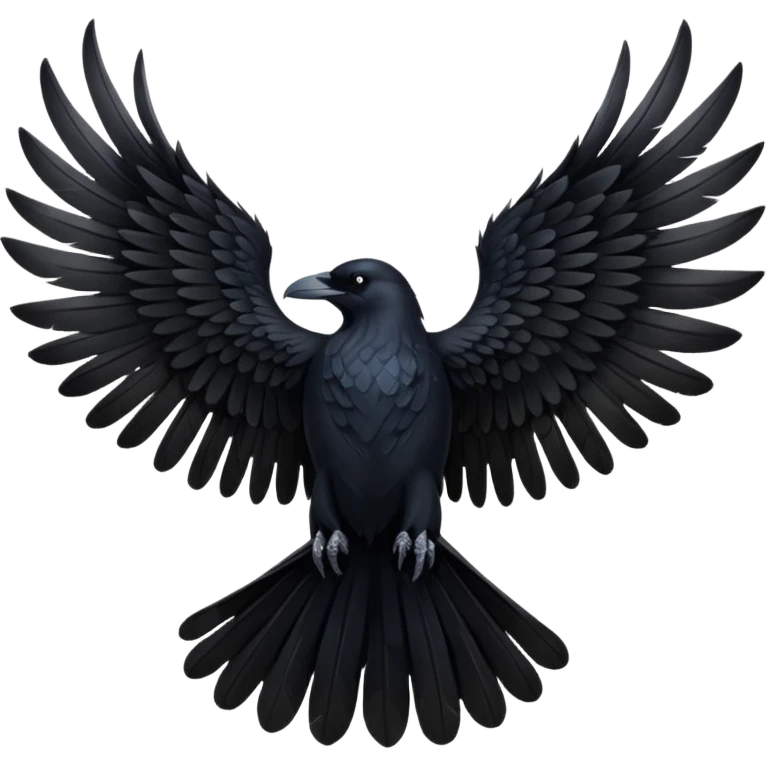 Back of black raven with wings spread emoji