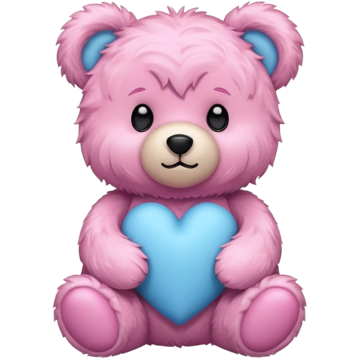 Pink and blue fluffy teddy  emoji