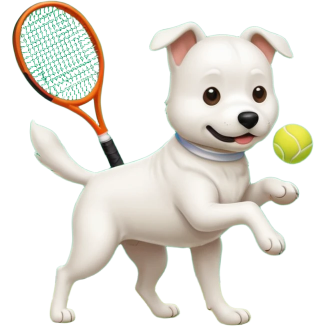 Un chien qui joue au tennis  emoji