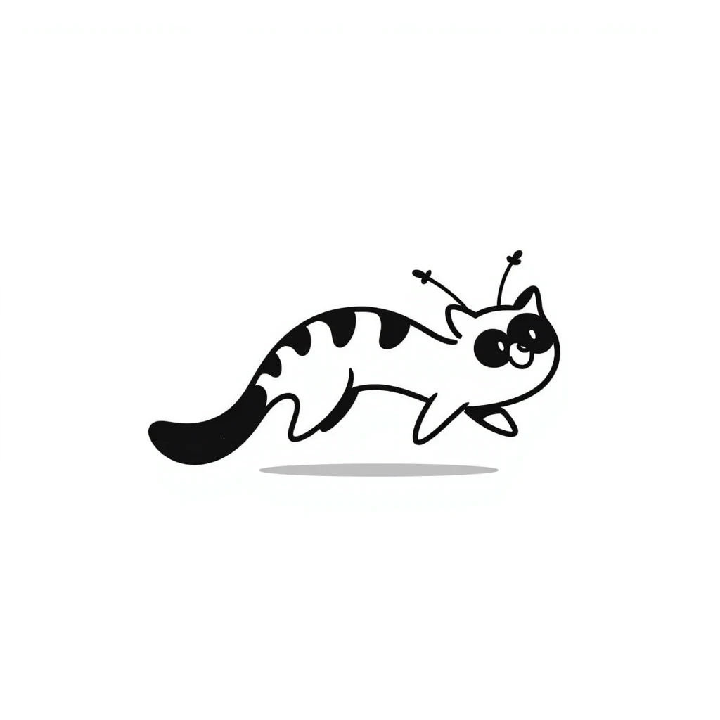 a fish crossed with a cat, illustrative style emoji